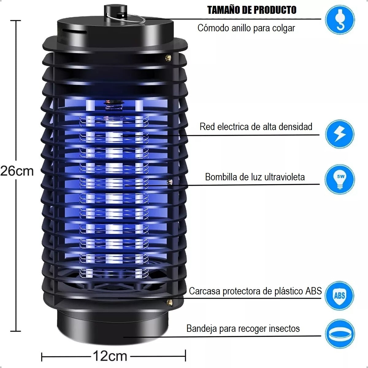 LÁMPARA ELÉCTRICA MATA ZANCUDOS Y MOSQUITOS